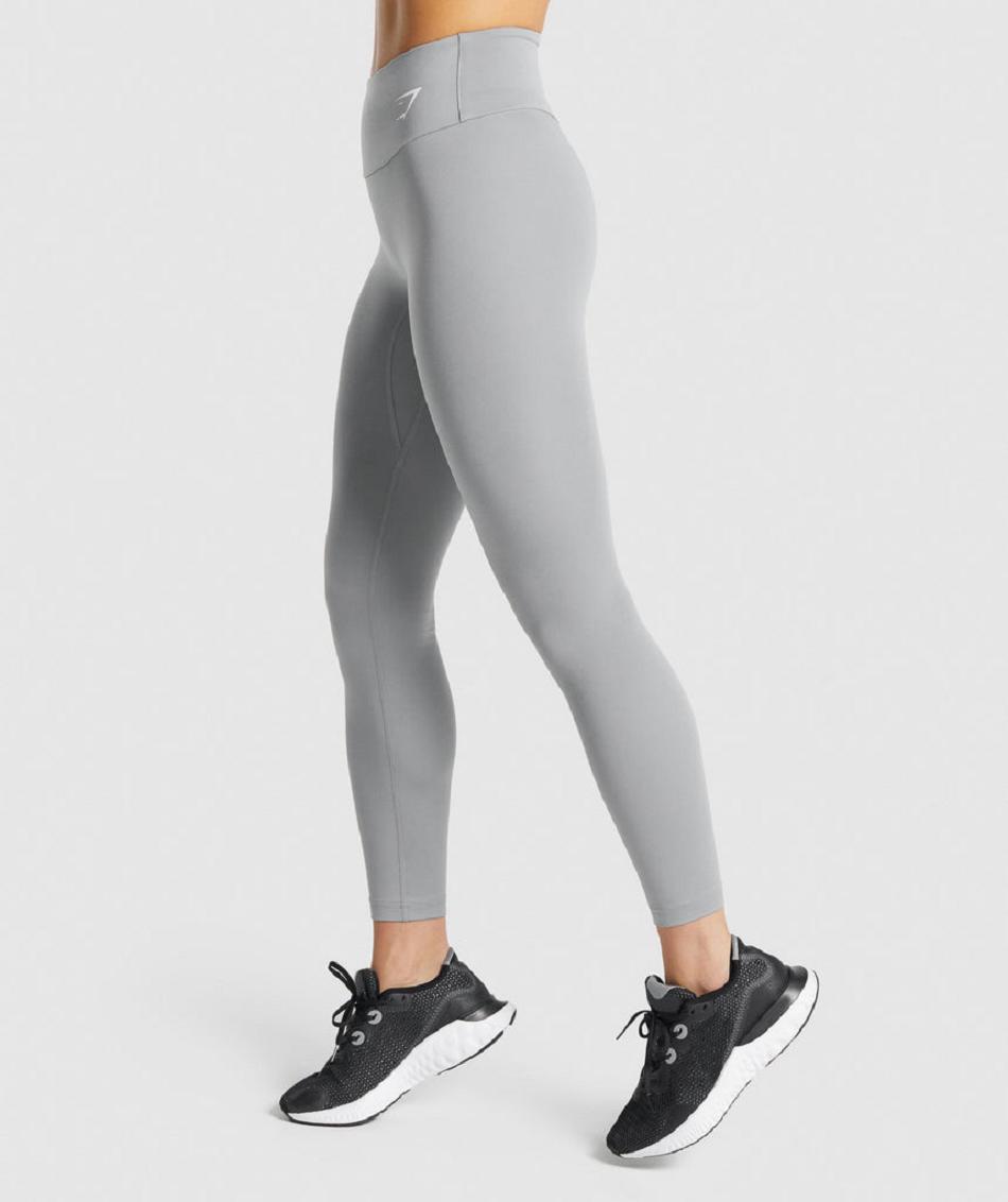 Legginsy Damskie Gymshark Treningowe Szare | PL 2306YXF